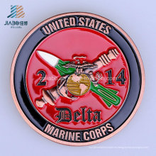 Moneda marina del desafío del metal de los EEUU 40m m del esmalte suave de encargo para el regalo del recuerdo